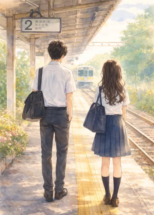 流れる景色、震える足。