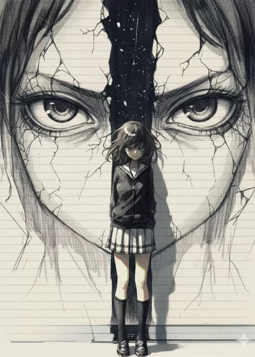 「❤️彼女の妹 彼女の親友 Ⅰ」黒のストッキング姿の長身美少女の彼女の妹が突然部屋に上がり込んだ夜。ゴスロリ姿で机の下で絡みつく白い脚。